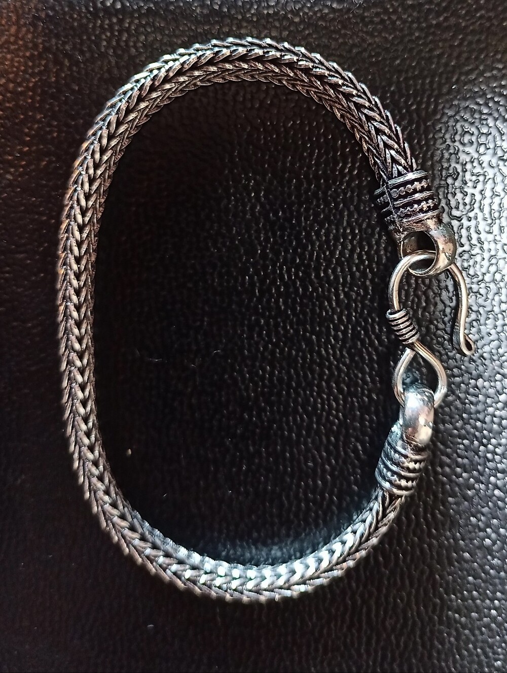 Unisex .925 Stamped Silver 7.2/8"L, 5mm Foxtail/Viking Weave Bracelet 16 gms